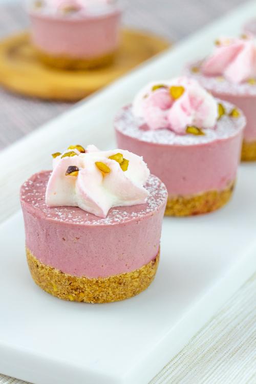 Mini Raspberry & Pistachio Cheesecake