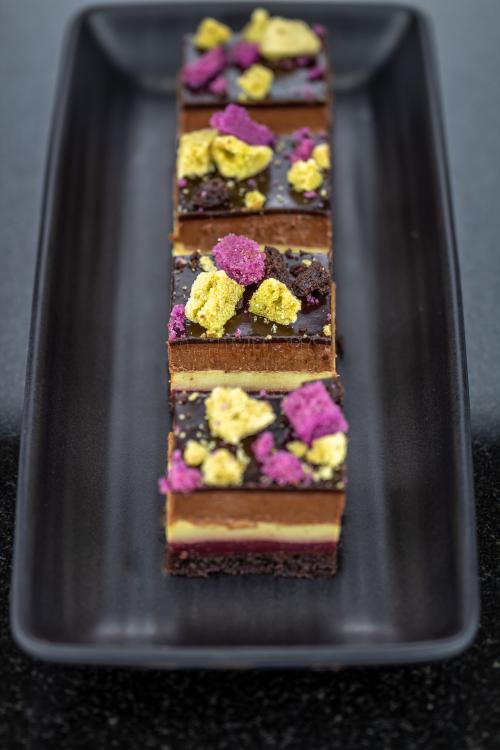 Mini Chocolate, Cherry & Pistachio Slice