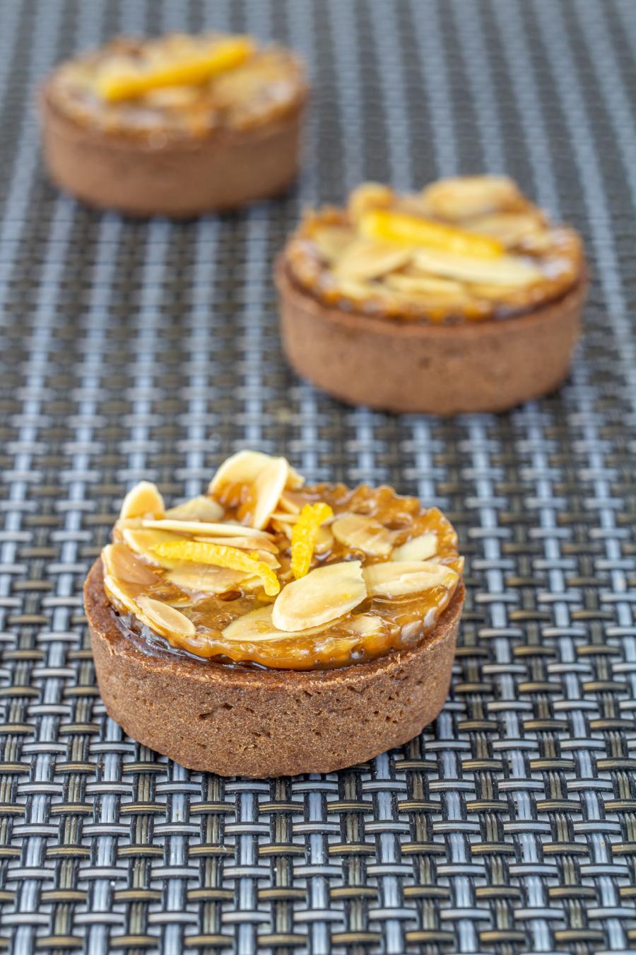 Mini Chocolate Orange Florentine Tart