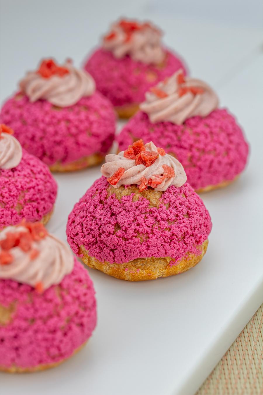 Mini Strawberry Choux Craquelin